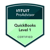 Значок Intuit QuickBooks Certification Level 1